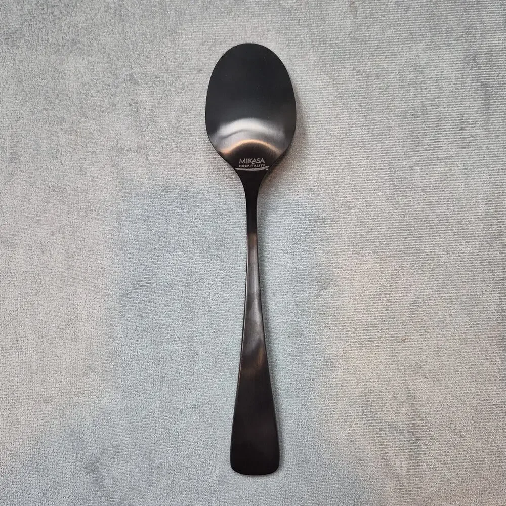 Mikasa Hospitality Black Blair Stainless Steel Soup Spoon 12pk 5262520 8 1/10